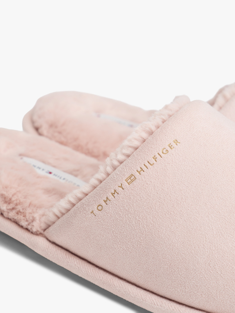 Pink Microsuede Logo Slippers  Women
