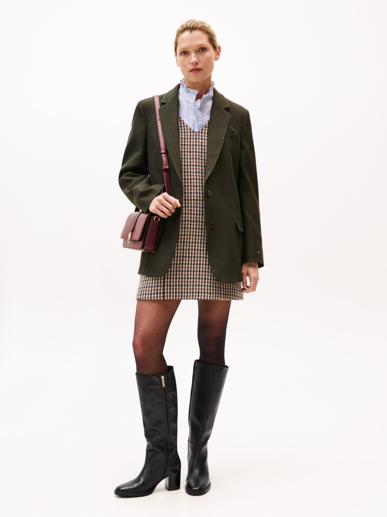Black Leather TH Monogram Horsebit Knee-High Boots  Women