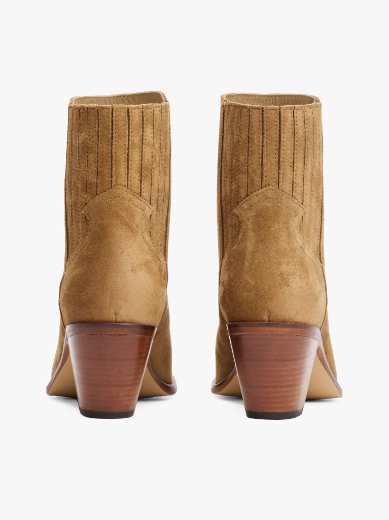 Brown Western Mid Heel Suede Chelsea  Women