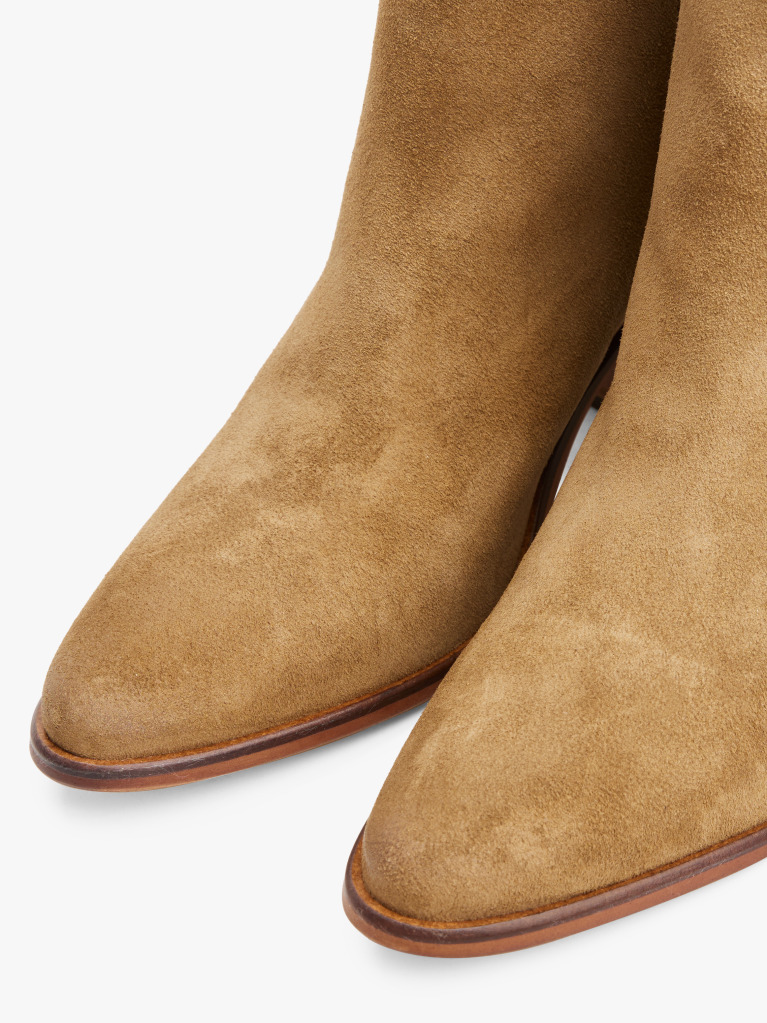 Brown Western Mid Heel Suede Chelsea  Women