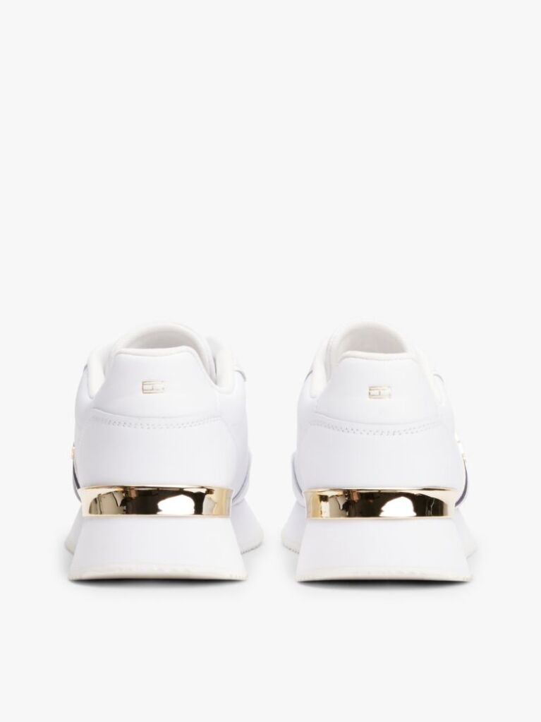 White Leather TH Monogram Plaque Trainers  Women
