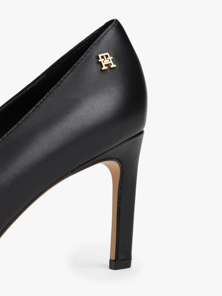 Black Leather TH Monogram Stiletto Heels  Women