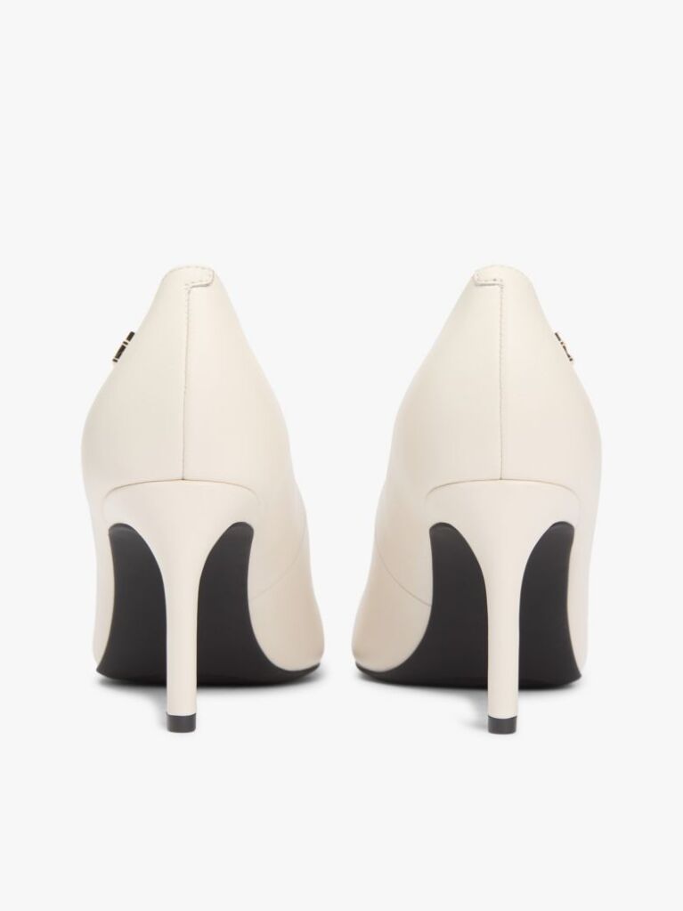 Beige TH Monogram Plaque Leather High Heels  Women