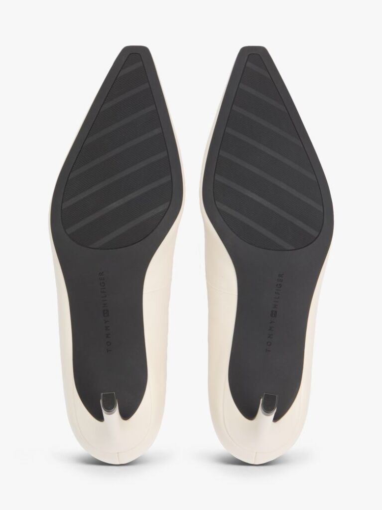 Beige TH Monogram Plaque Leather High Heels  Women