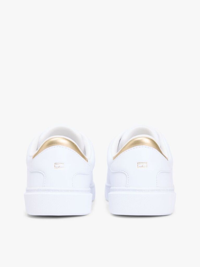 White Leather Court Sneakers  Women