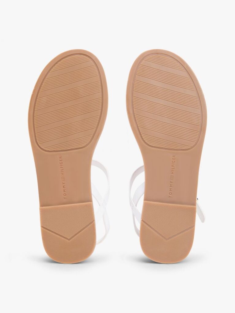 White Leather TH Monogram Strap Sandals  Women