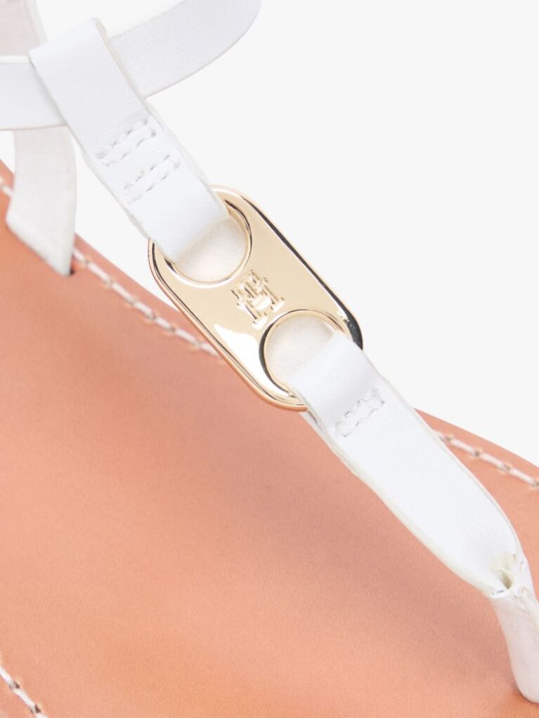 White Leather TH Monogram Strap Sandals  Women