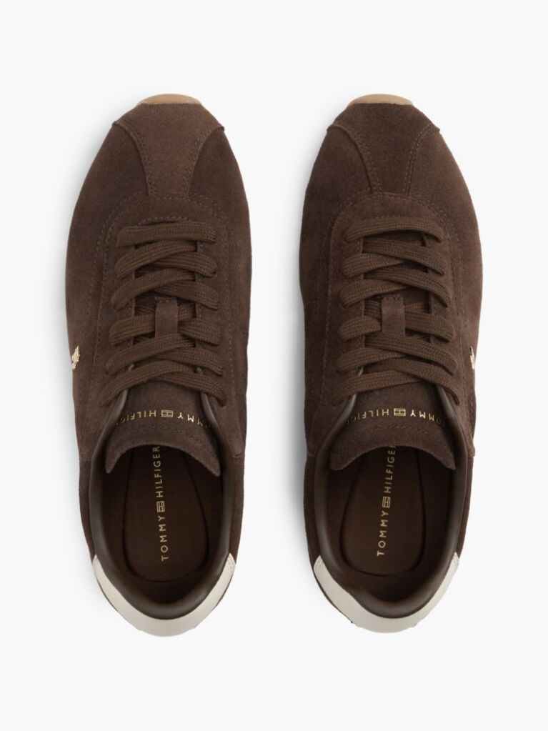 Brown Suede TH Monogram Low Profile Trainers  Women