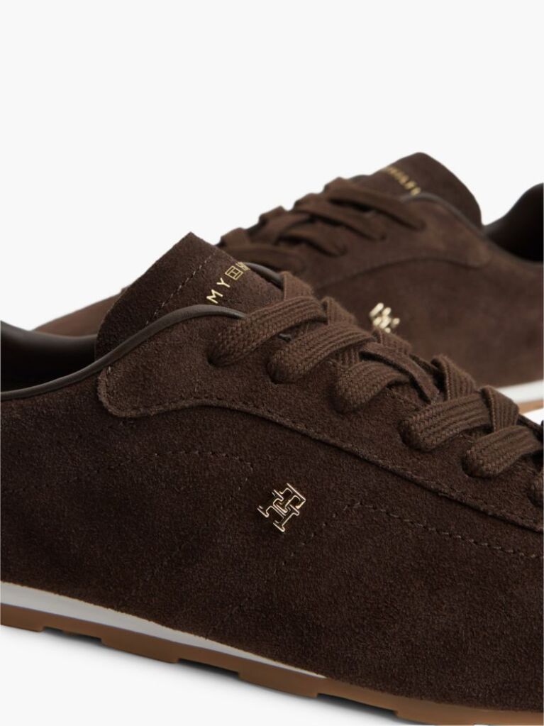 Brown Suede TH Monogram Low Profile Trainers  Women