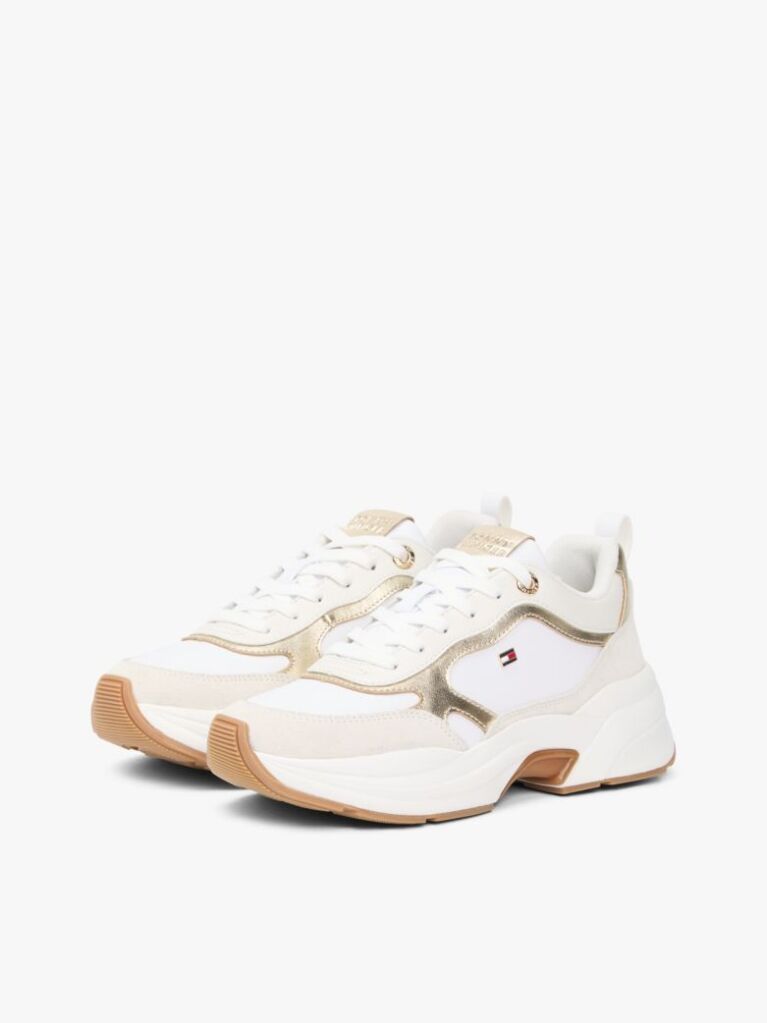 Multi Metallic Leather Chunky Trainers  Women