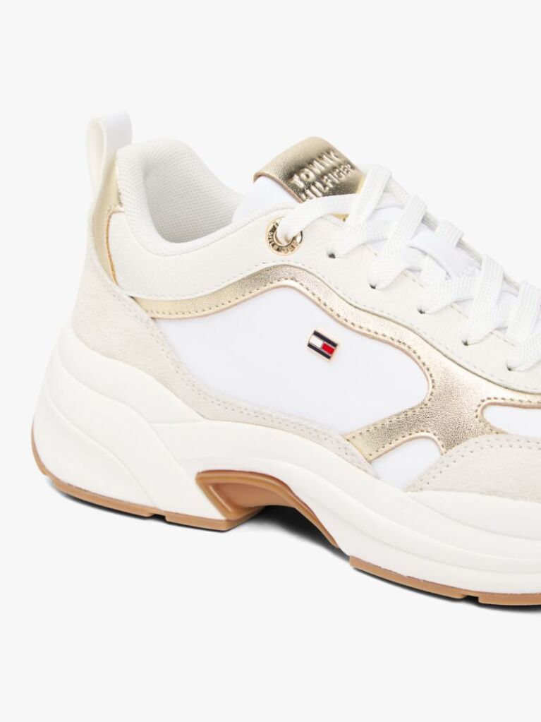 Multi Metallic Leather Chunky Trainers  Women