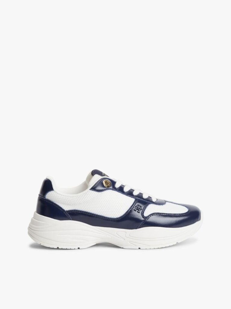 Multi TH Monogram Mixed Texture Leather Trainers  Women
