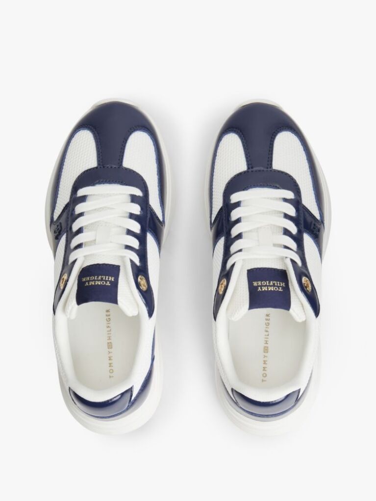 Multi TH Monogram Mixed Texture Leather Trainers  Women