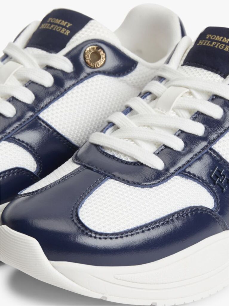 Multi TH Monogram Mixed Texture Leather Trainers  Women