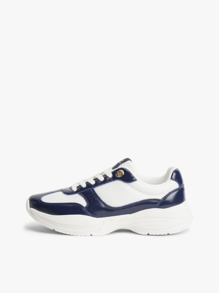Multi TH Monogram Mixed Texture Leather Trainers  Women