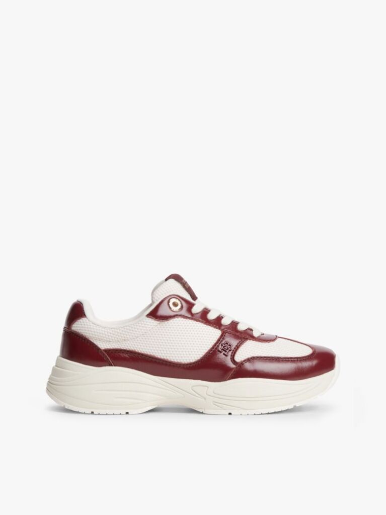 Multi TH Monogram Mixed Texture Leather Trainers  Women