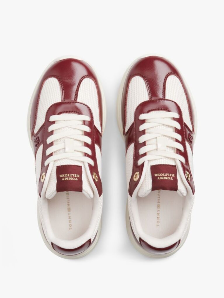 Multi TH Monogram Mixed Texture Leather Trainers  Women