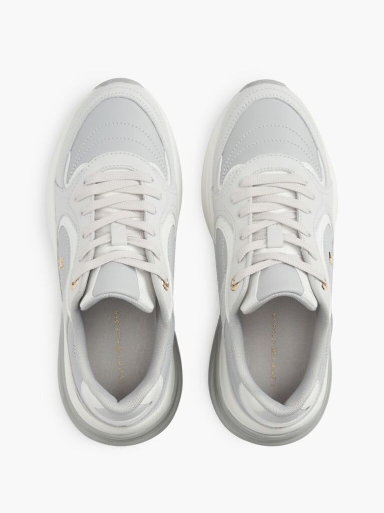Grey TH Monogram Leather Chunky Trainers  Women