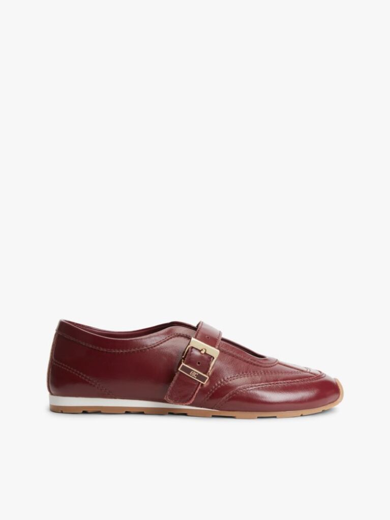 Red Leather Mary Jane Trainers  Women