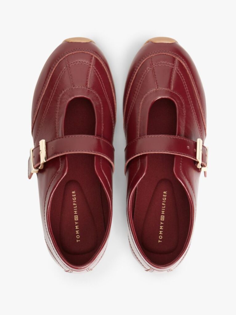 Red Leather Mary Jane Trainers  Women