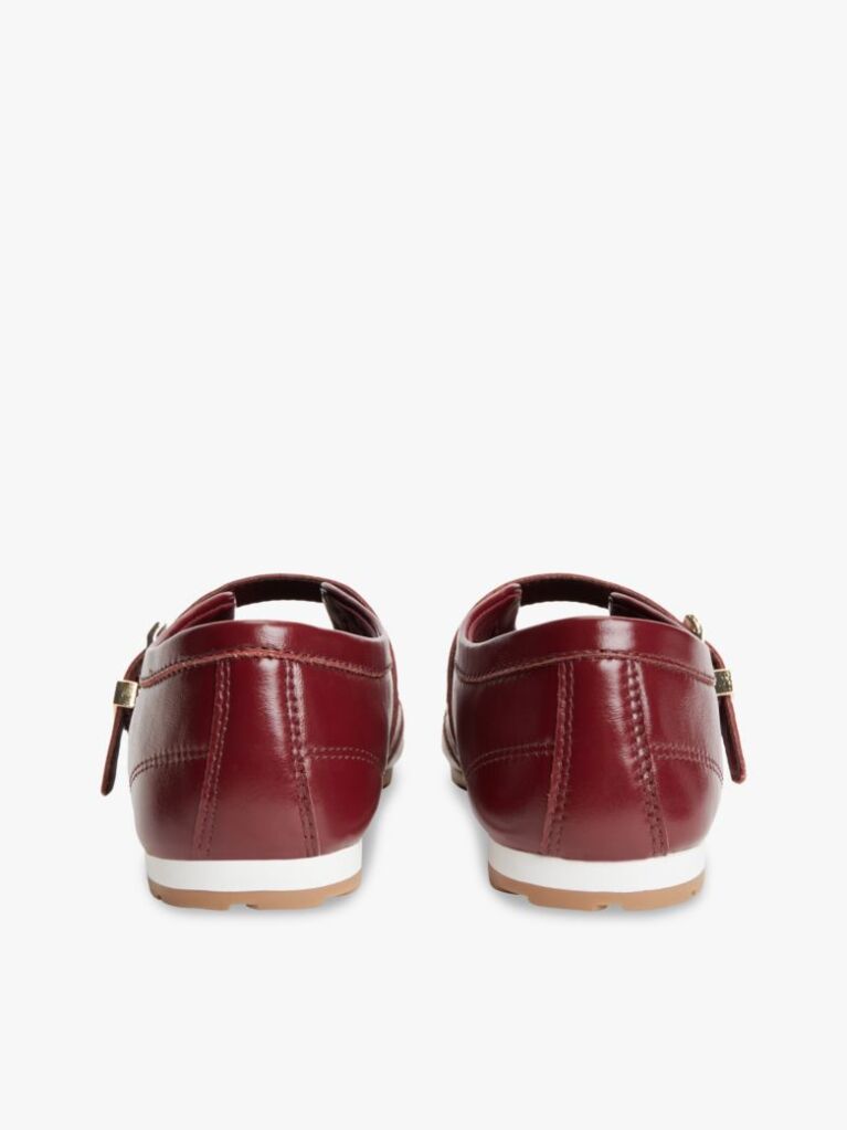 Red Leather Mary Jane Trainers  Women