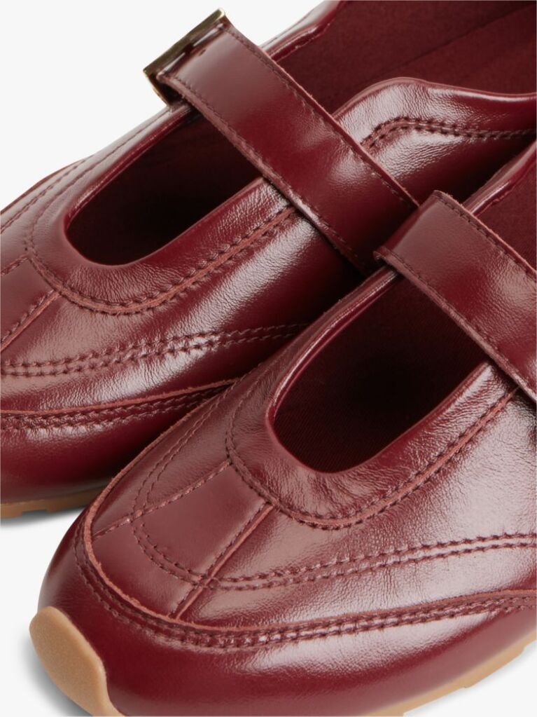 Red Leather Mary Jane Trainers  Women