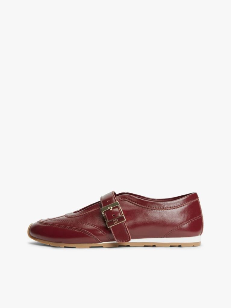 Red Leather Mary Jane Trainers  Women