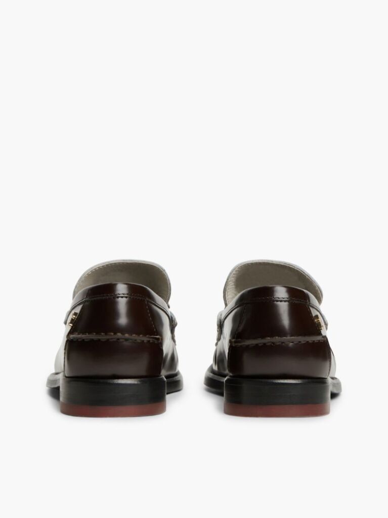 Brown New York Label Shiny Leather Tassel Loafers  Women