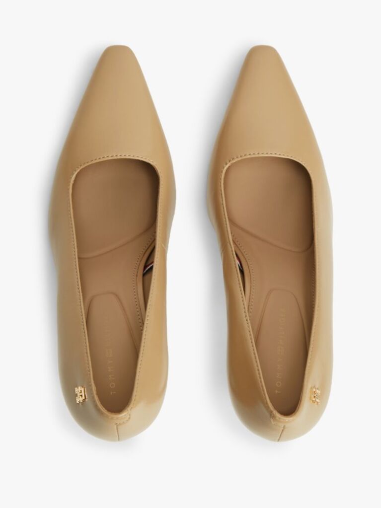 Beige TH Monogram Leather High Heels  Women