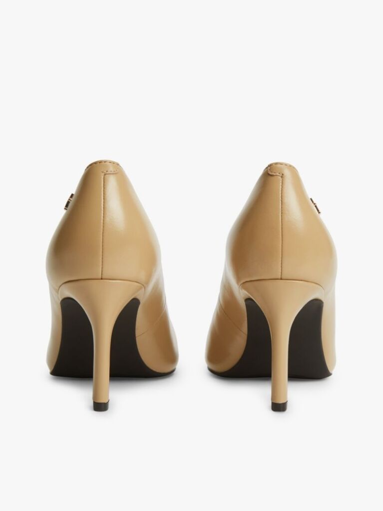Beige TH Monogram Leather High Heels  Women