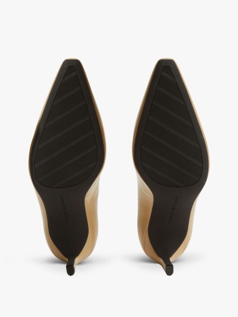 Beige TH Monogram Leather High Heels  Women