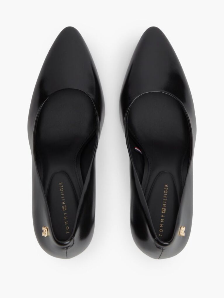 Black Leather TH Monogram High Heels  Women