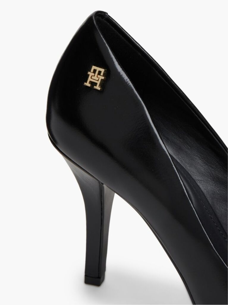 Black Leather TH Monogram High Heels  Women