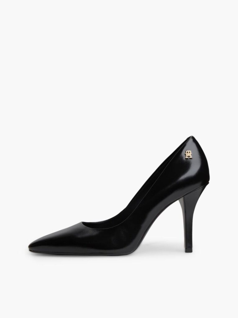 Black Leather TH Monogram High Heels  Women
