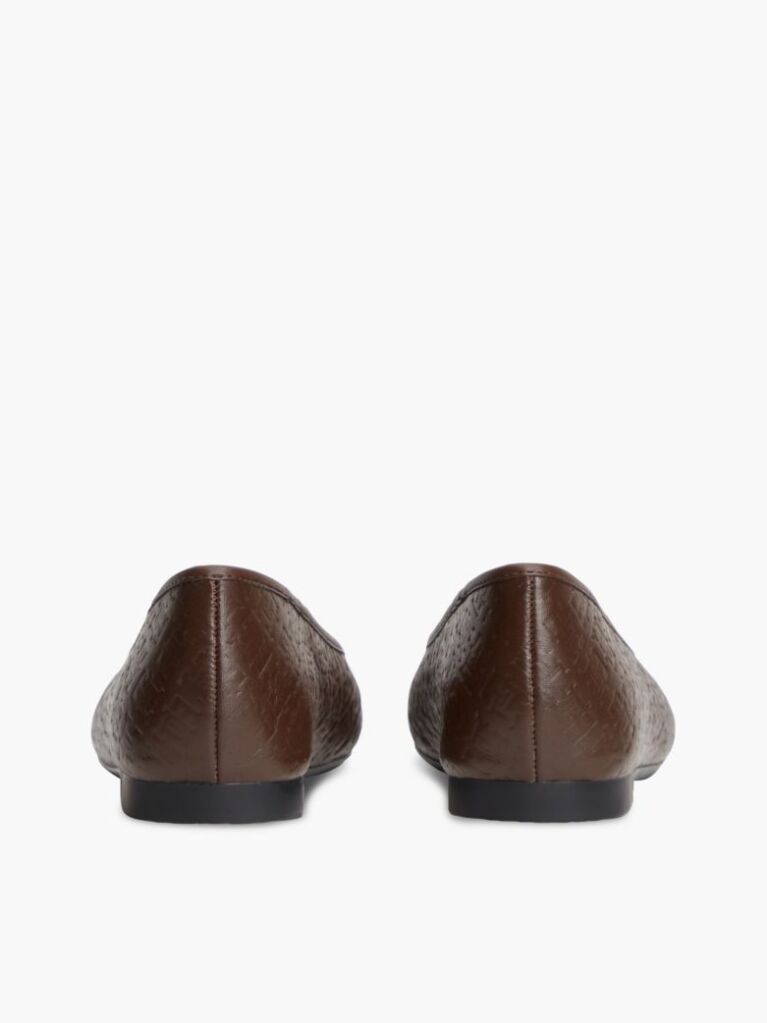 Brown TH Monogram Embossed Leather Ballerinas  Women