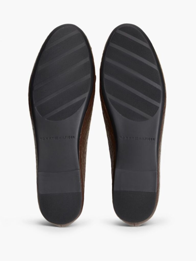 Brown TH Monogram Embossed Leather Ballerinas  Women