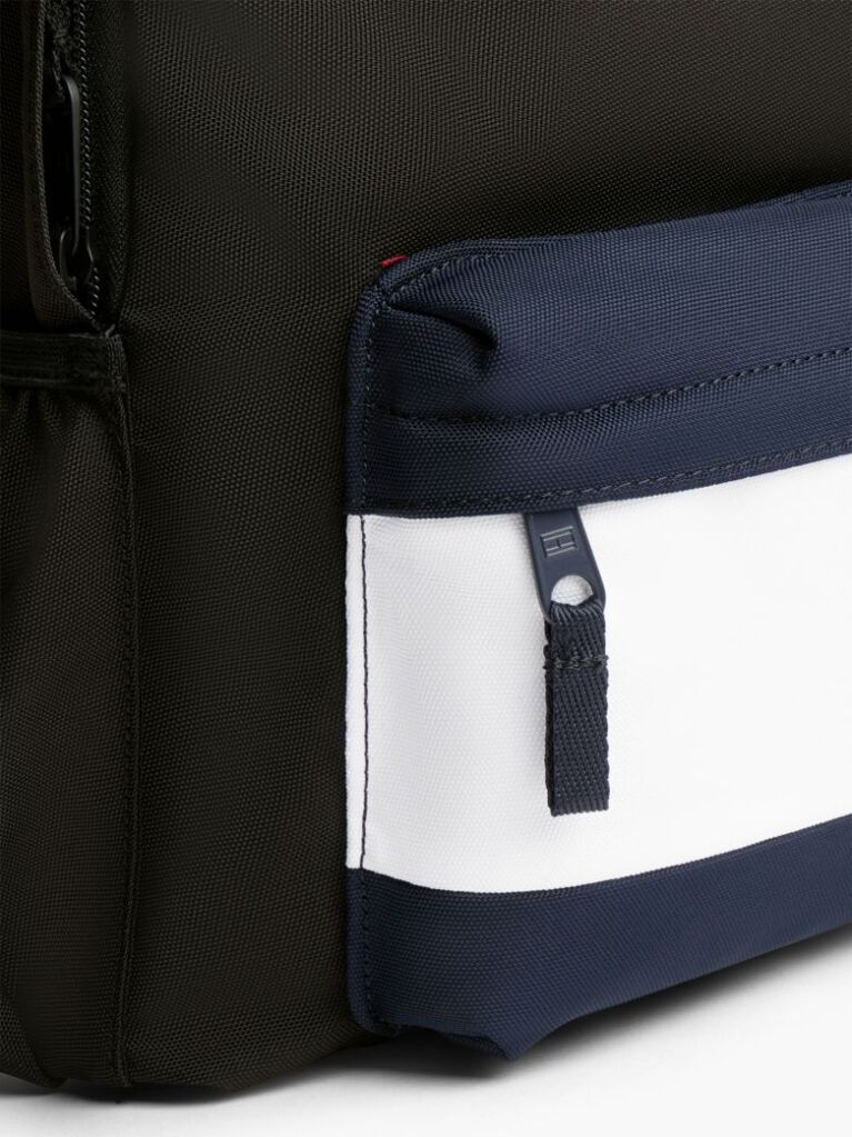 Black Kids' Essential Signature Colour-Blocked Pocket Backpack  Kids Unisex
