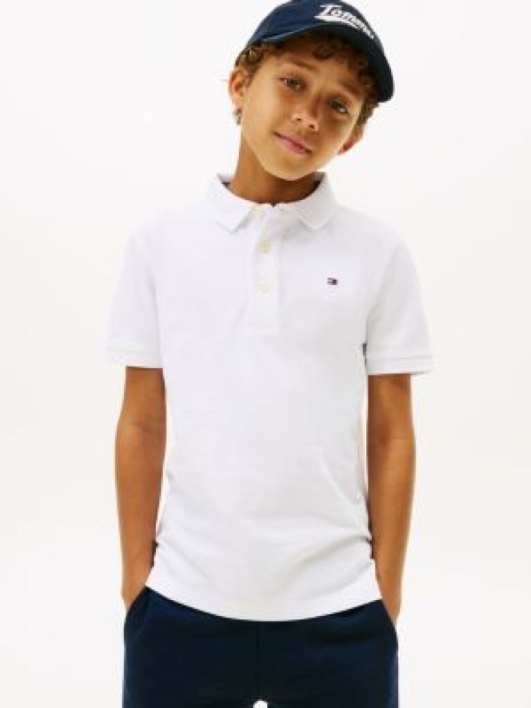 White ORGANIC COTTON POLO SHIRT  Boys