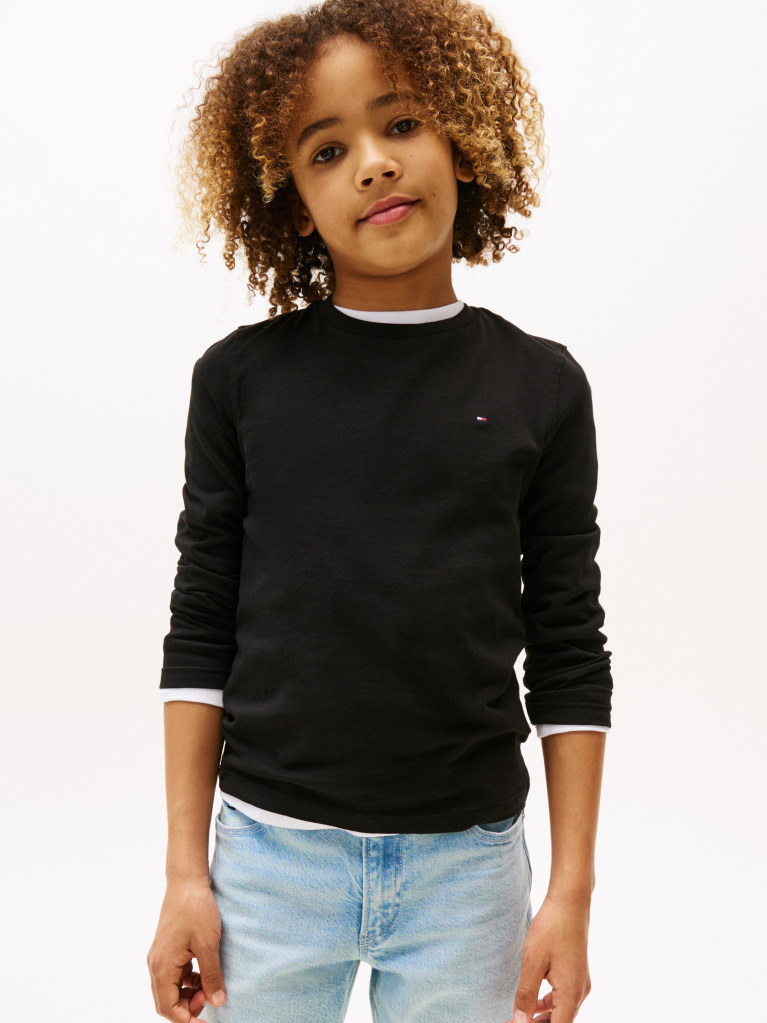 Black LONG-SLEEVE ORGANIC COTTON T-SHIRT  Boys