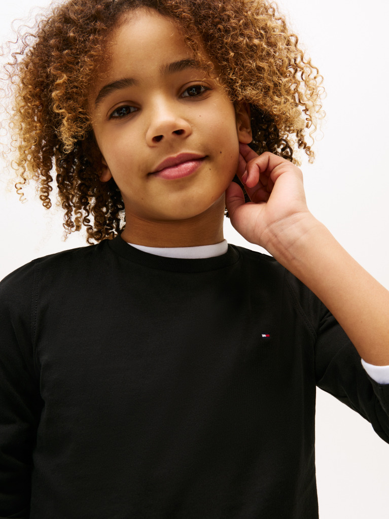 Black LONG-SLEEVE ORGANIC COTTON T-SHIRT  Boys