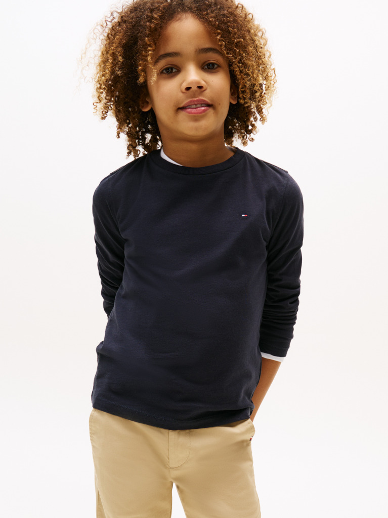 Blue LONG-SLEEVE ORGANIC COTTON T-SHIRT  Boys