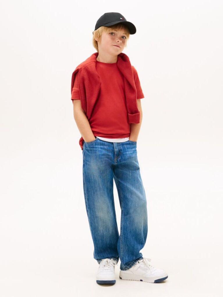 Red Essential Organic Cotton T-Shirt  Boys