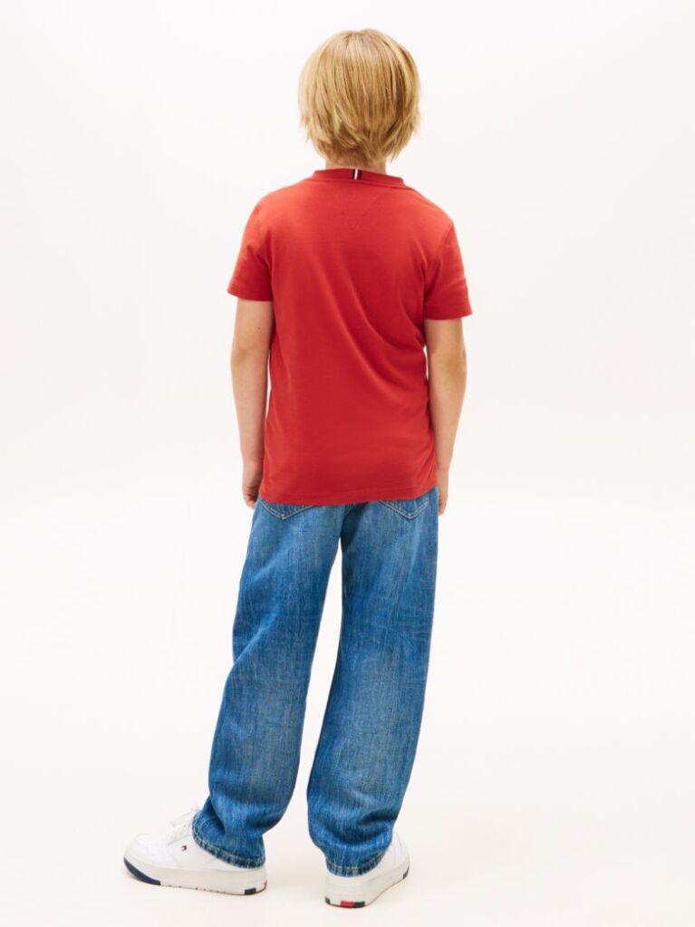 Red Essential Organic Cotton T-Shirt  Boys