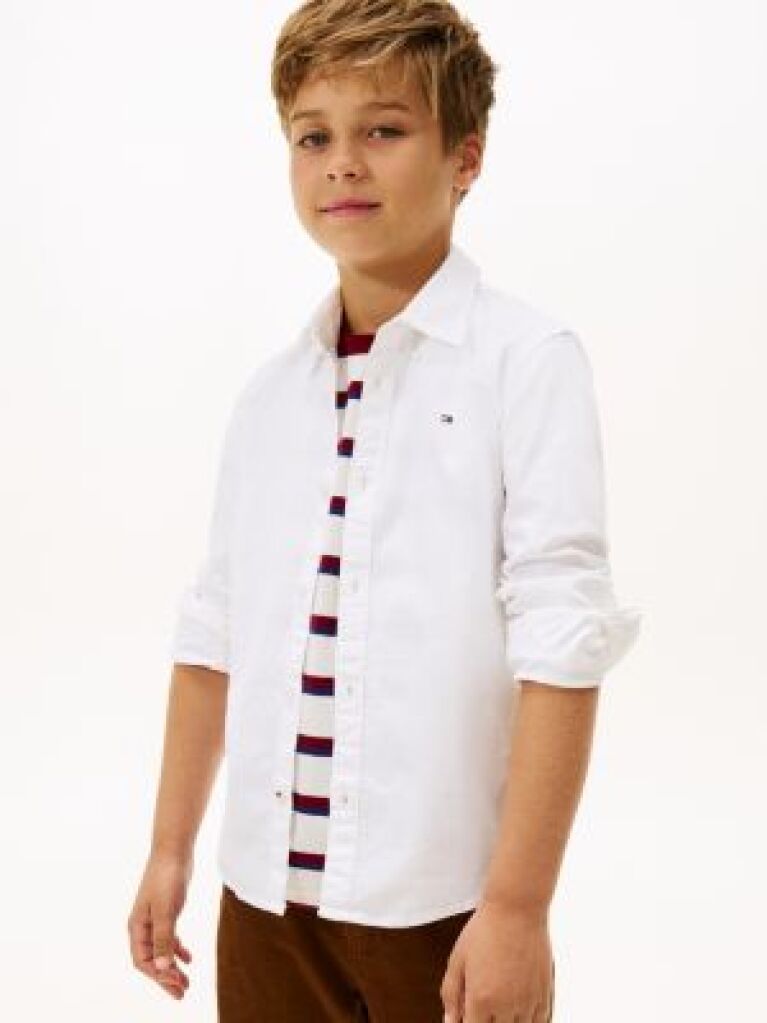 White STRETCH OXFORD COTTON SHIRT  Boys