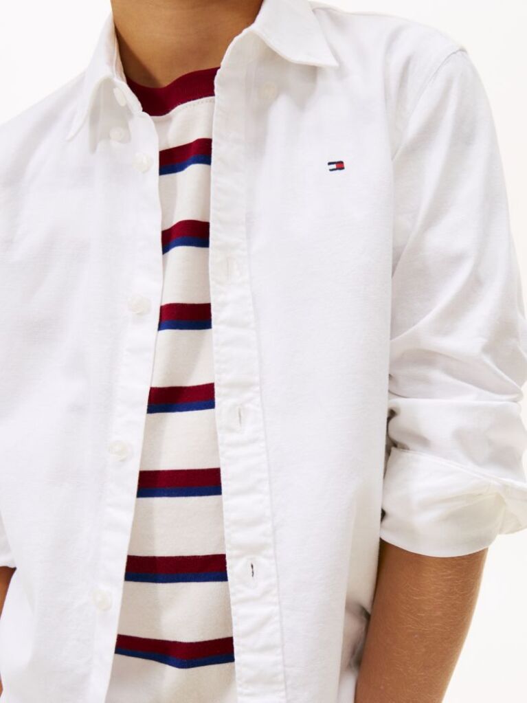 White STRETCH OXFORD COTTON SHIRT  Boys