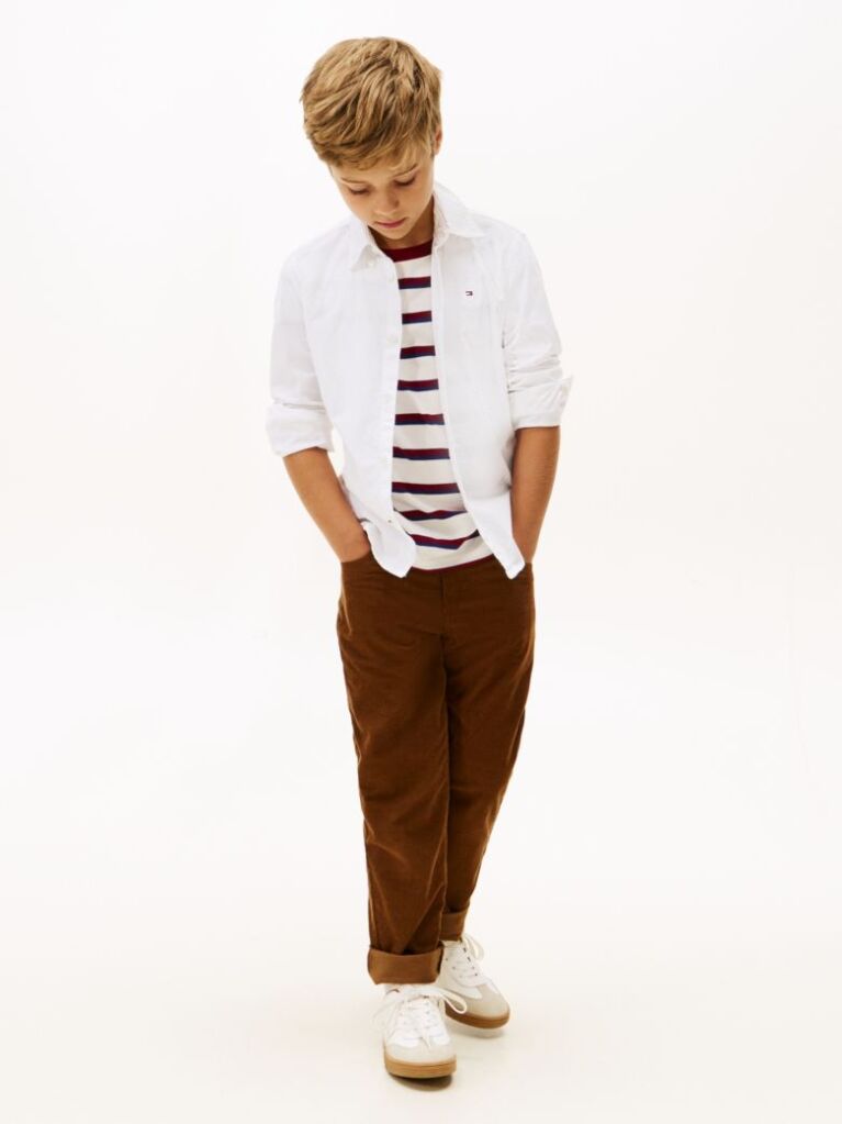 White STRETCH OXFORD COTTON SHIRT  Boys
