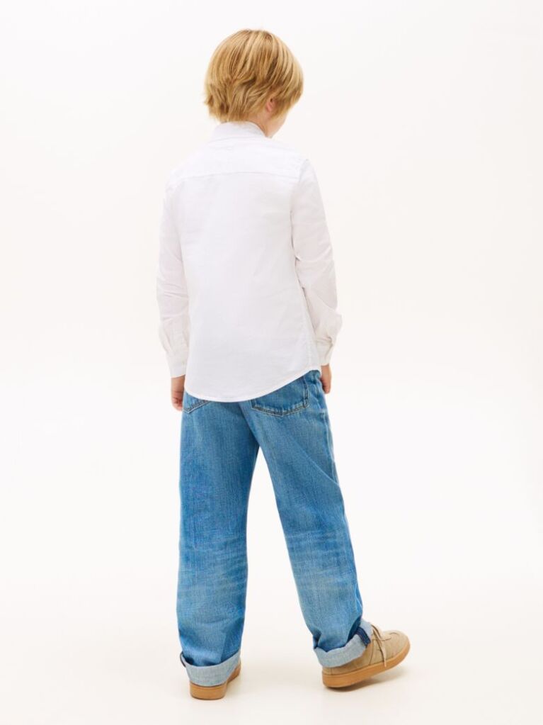 White STRETCH COTTON POPLIN SHIRT  Boys