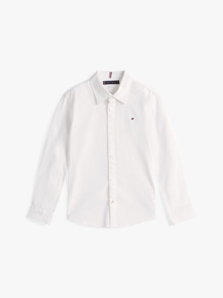 White STRETCH COTTON POPLIN SHIRT  Boys