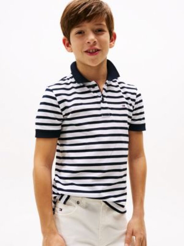 Blue Essential Flag Embroidery Regular Fit Polo  Boys