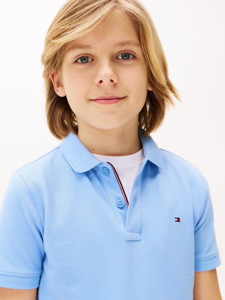 Blue Essential Flag Embroidery Regular Fit Polo  Boys